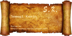 Semegi Kevin névjegykártya